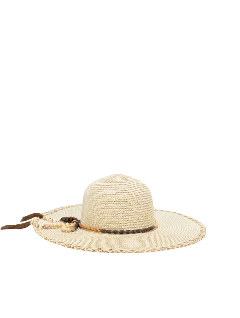 Chapeau en paille à chaîne